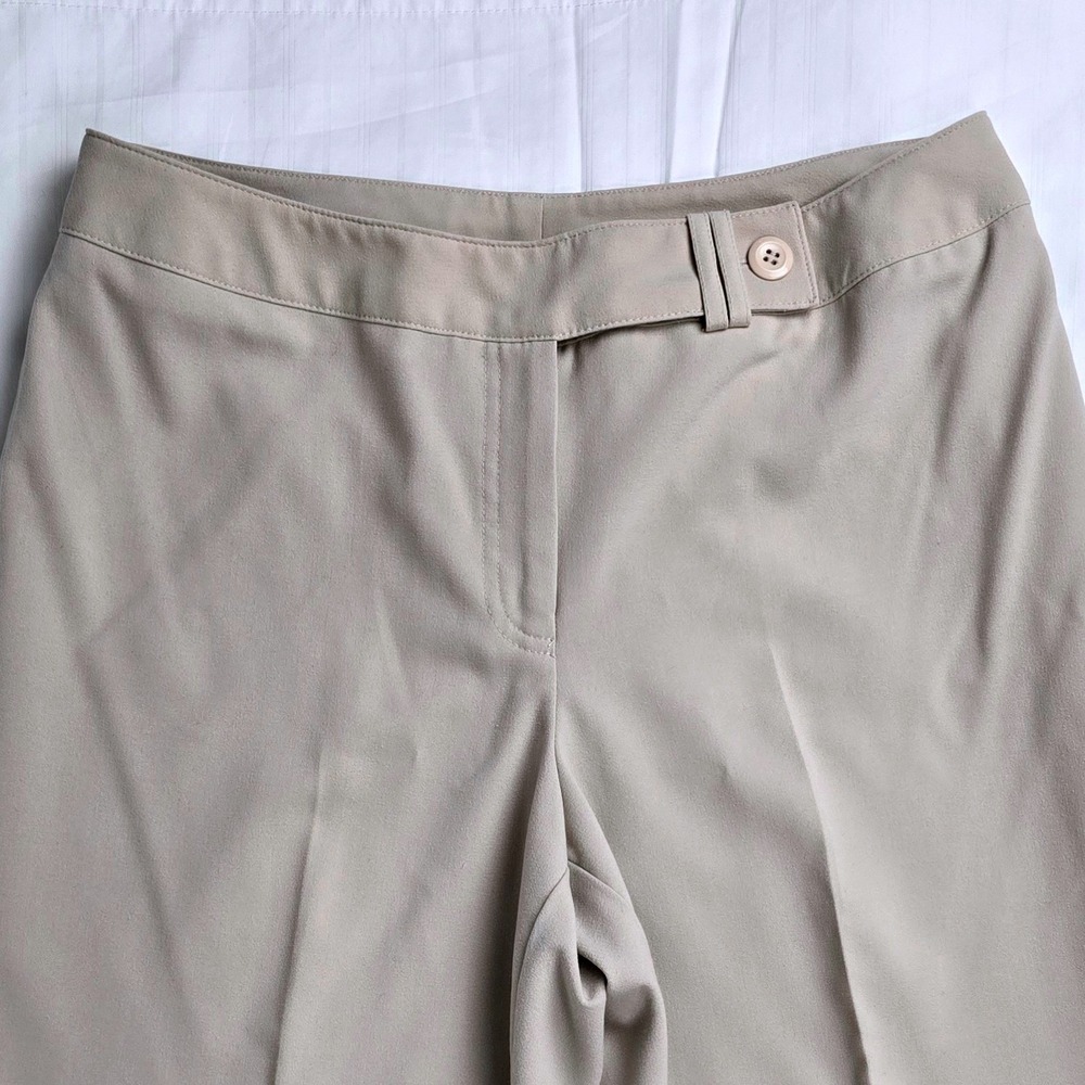 Worthington Stretch Dress Pants Womens 10T Tall Beige Tan Straight Leg Trousers - Picture 2 of 13